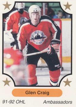 1991-92 7th Inning Sketch OHL #30 Glen Craig Front