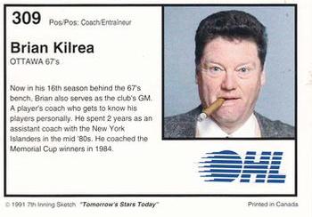 1991-92 7th Inning Sketch OHL #309 Brian Kilrea Back