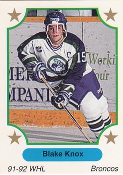 1991-92 7th Inning Sketch WHL #139 Blake Knox Front