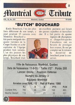1991-92 Ultimate Original 6 French #8 Emile Bouchard Back