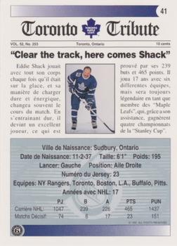1991-92 Ultimate Original 6 French #41 Ed Shack Back