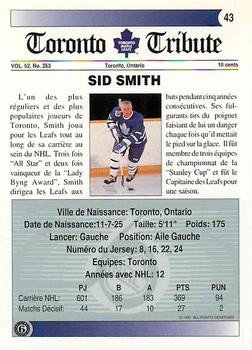 1991-92 Ultimate Original 6 French #43 Sid Smith  Back
