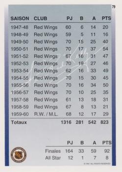 1991-92 Ultimate Original 6 French #79 Red Kelly  Back