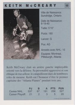 1991-92 Ultimate Original 6 French #98 Keith McCreary  Back