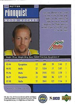 1998-99 UD Choice Swedish #166 Petter Rönnquist Back