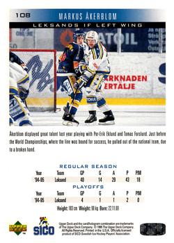 1995-96 Upper Deck Swedish Elite #108 Markus Åkerblom Back