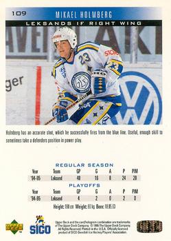 1995-96 Upper Deck Swedish Elite #109 Mikael Holmberg Back