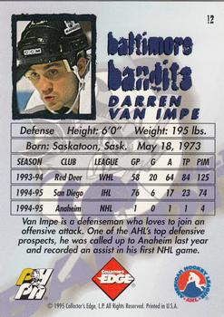 1995-96 Edge Ice #12 Darren Van Impe Back