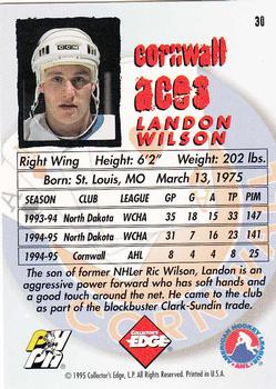 1995-96 Edge Ice #30 Landon Wilson Back