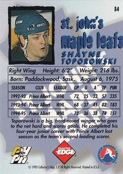 1995-96 Edge Ice #84 Shayne Toporowski Back