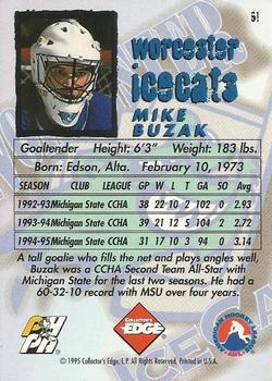 1995-96 Edge Ice #91 Mike Buzak Back