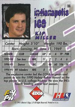 1995-96 Edge Ice #138 Kip Miller Back