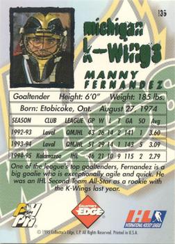 1995-96 Edge Ice #139 Manny Fernandez Back