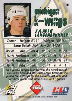 1995-96 Edge Ice #141 Jamie Langenbrunner Back