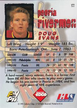 1995-96 Edge Ice #177 Doug Evans Back