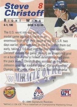 1995 Signature Rookies Miracle on Ice - Signatures #8 Steve Christoff  Back