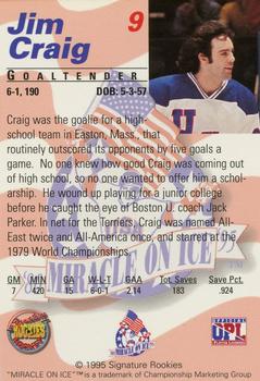 1995 Signature Rookies Miracle on Ice - Signatures #9 Jim Craig  Back