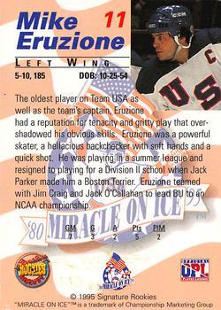 1995 Signature Rookies Miracle on Ice - Signatures #11 Mike Eruzione  Back