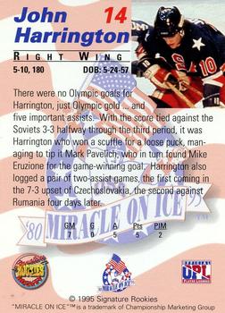 1995 Signature Rookies Miracle on Ice - Signatures #14 John Harrington  Back