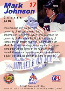 1995 Signature Rookies Miracle on Ice - Signatures #17 Mark Johnson  Back