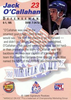 1995 Signature Rookies Miracle on Ice - Signatures #23 Jack O'Callahan  Back