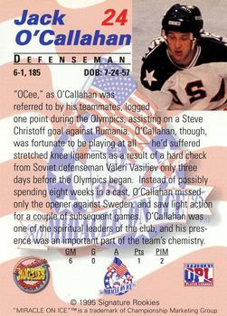 1995 Signature Rookies Miracle on Ice - Signatures #24 Jack O'Callahan  Back