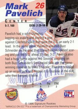 1995 Signature Rookies Miracle on Ice - Signatures #26 Mark Pavelich  Back