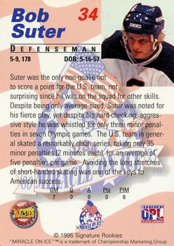 1995 Signature Rookies Miracle on Ice - Signatures #34 Bob Suter  Back