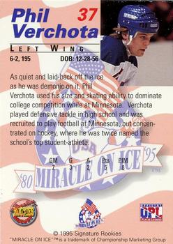 1995 Signature Rookies Miracle on Ice - Signatures #37 Phil Verchota  Back