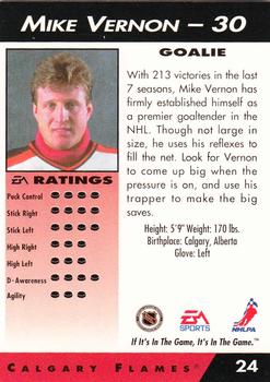 1994 EA Sports NHL '94 #24 Mike Vernon Back