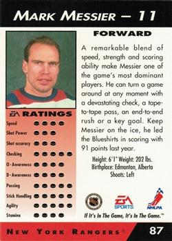 1994 EA Sports NHL '94 #87 Mark Messier Back