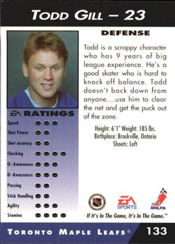 1994 EA Sports NHL '94 #133 Todd Gill Back