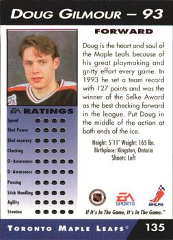 1994 EA Sports NHL '94 #135 Doug Gilmour Back