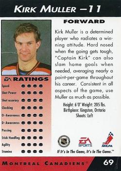 1994 EA Sports NHL '94 #69 Kirk Muller Back