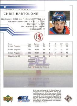 2001-02 Upper Deck DEL (German) #46 Chris Bartolone Back