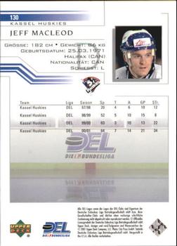 2001-02 Upper Deck DEL (German) #130 Jeff MacLeod Back