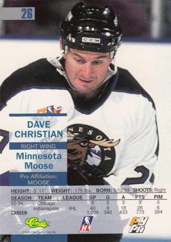 1995 Classic Images #26 Dave Christian Back