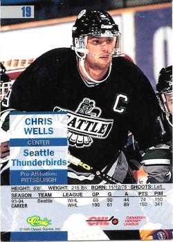1995 Classic Images #19 Chris Wells Back