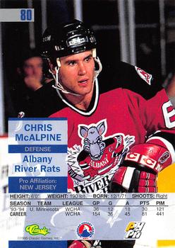 1995 Classic Images #80 Chris McAlpine Back