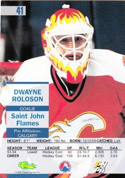 1995 Classic Images #41 Dwayne Roloson Back
