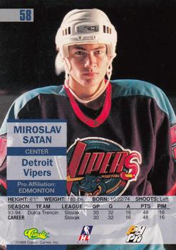 1995 Classic Images #58 Miroslav Satan Back