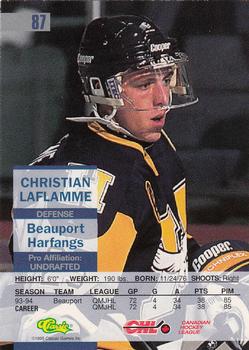 1995 Classic Images #87 Christian Laflamme Back