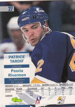 1995 Classic Images - Gold #27 Patrice Tardif  Back
