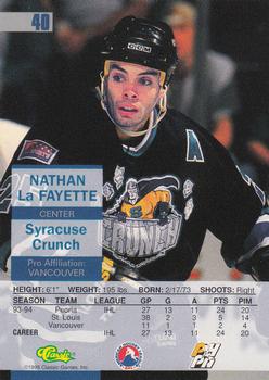 1995 Classic Images - Gold #40 Nathan LaFayette  Back