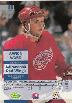 1995 Classic Images - Gold #98 Aaron Ward  Back