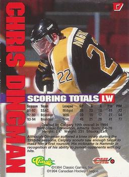 1994-95 Classic - Gold #17 Chris Dingman  Back