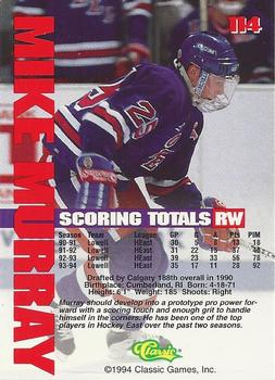 1994-95 Classic - Gold #114 Mike Murray Back