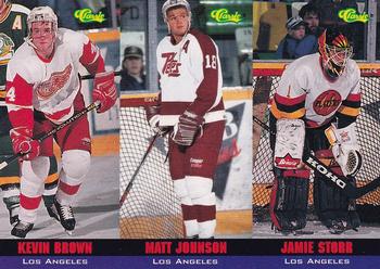1994-95 Classic - Tri-Cards #T31 / T32 / T33 Kevin Brown / Matt Johnson / Jamie Storr Front