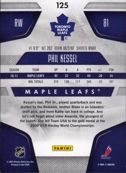 2011-12 Panini Certified #125 Phil Kessel Back