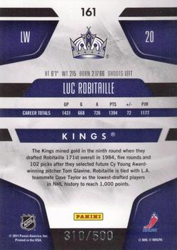 2011-12 Panini Certified #161 Luc Robitaille Back
